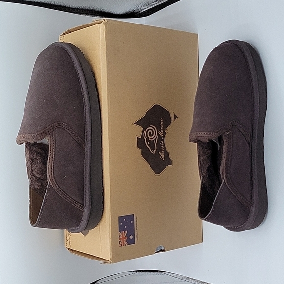Aussie Merino Byron Suede Slippers Chocolate  Brown 8